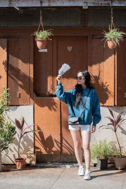 Teal Oversized Sweatshirt