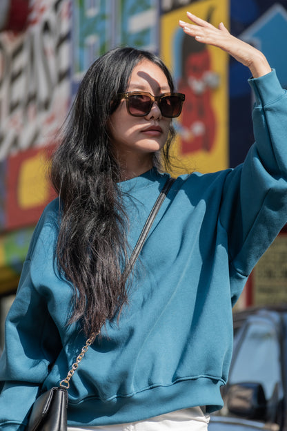 Teal Oversized Sweatshirt